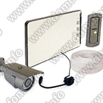 Комплект проводного видеодомофона Eplutus 2232 + беспроводная микрокамера + уличная камера KDM-6215G